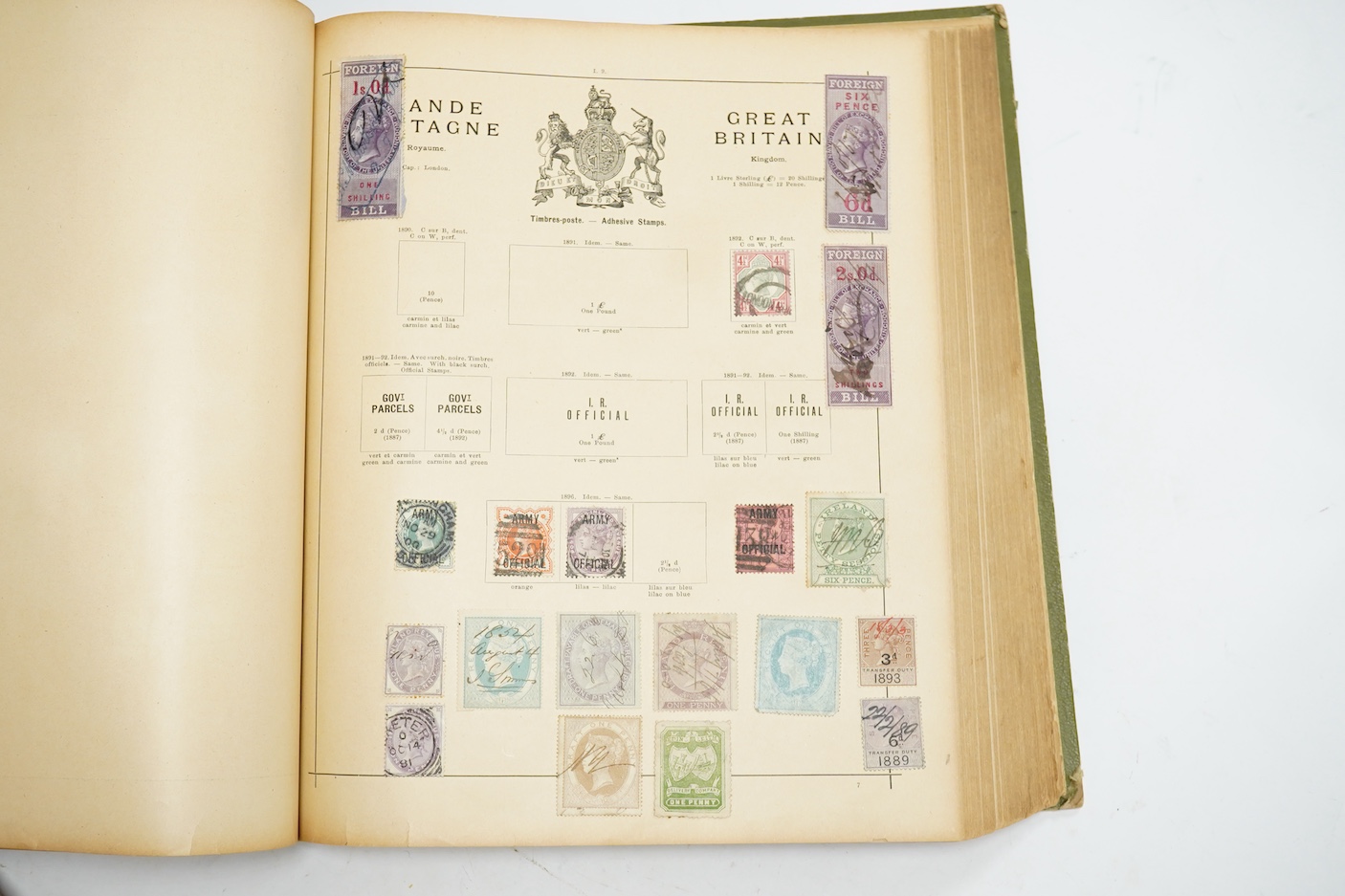 A collection of stamp albums, unmounted stamps and empty stock sheets, including a Victorian stamp album edited by Richard Senf, containing a selection of mid 19th century stamps, including an incomplete run of plated pe